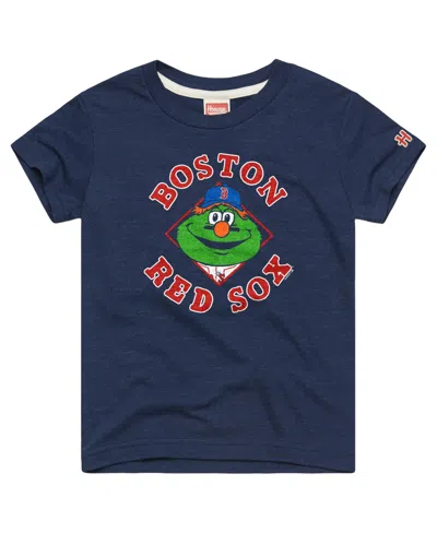 Homage Kids' Big Boys And Girls Navy Boston Red Sox Mascot Tri-blend T-shirt In Blue