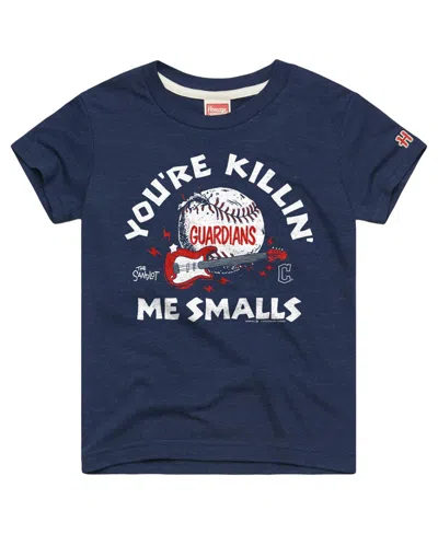 Homage Kids' Big Boys And Girls Navy Cleveland Guardians X The Sandlot Tri-blend T-shirt In Blue