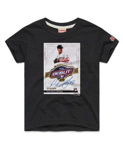 Homage Kids' Big Boys And Girls Paul Skenes Charcoal Pittsburgh Pirates Topps Baseball Card Tri-blend T-shirt