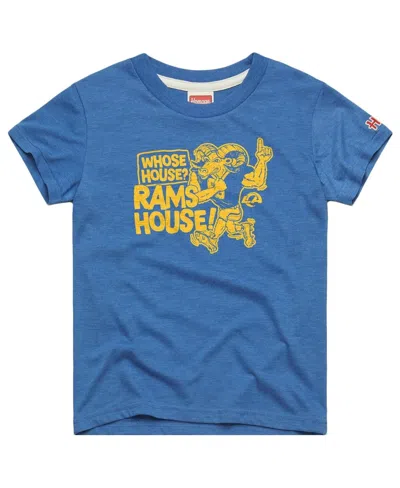 Homage Kids' Big Boys And Girls Royal Los Angeles Rams Whose House Mascot Tri-blend T-shirt In Blue