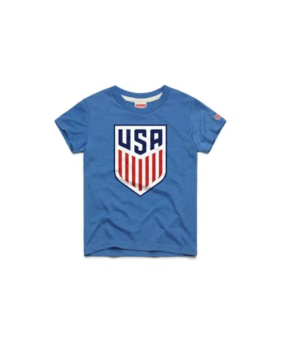 Homage Kids' Big Boys And Girls Royal Usmnt Crest Tri-blend T-shirt In Blue