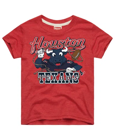 Homage Kids' Boys' And Girls' 4-16 Houston Texans Toro Lasso Tri-blend Screen-print Graphic T-shirt In Gray