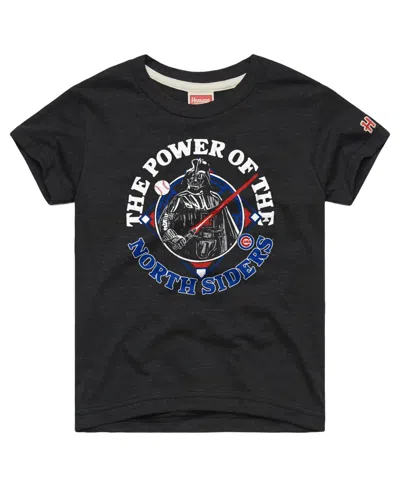 Homage Kids' Boys' And Girls' Chicago Cubs Star Wars X Mlb Dark Side Screen-print T-shirt In Black