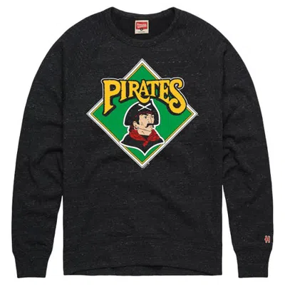 Homage Charcoal Pittsburgh Pirates Cooperstown Collection Raglan Tri-blend Sweatshirt