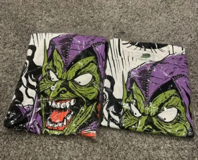 Pre-owned Homage Chronic Images  Green Goblin Black Spider Man Tee Xl & L