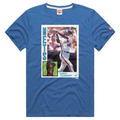 Homage Darryl Strawberry Royal New York Mets Topps Baseball Card Tri-blend T-shirt In Blue