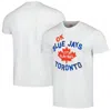 HOMAGE HOMAGE GRAY TORONTO BLUE JAYS DOODLE COLLECTION LET'S PLAY BALL TRI-BLEND T-SHIRT