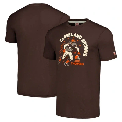 Homage Joe Thomas Heathered Brown Cleveland Browns  Caricature Retired Player Tri-blend T-shirt
