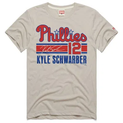 Homage Kyle Schwarber Stone Philadelphia Phillies Signature Name & Number Tri-blend T-shirt