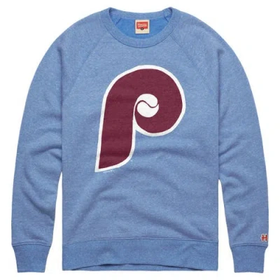 Homage Light Blue Philadelphia Phillies Cooperstown Collection Raglan Tri-blend Sweatshirt