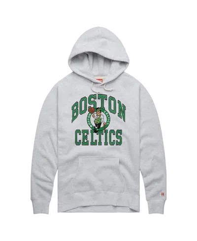 Homage Men's And Women's Ash Boston Celtics Logo Arch Hoodie In Gray