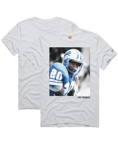 Homage Men's And Women's Barry Sanders Ash Detroit Lions Pay  Tri-blend T-shirt In White