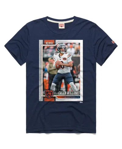 Homage Men's And Women's Caleb Williams Navy Chicago Bears Nfl Topps Trading Card Tri-blend T-shirt In Multi