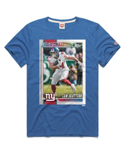 Homage Men's And Women's Cam Skattebo Royal New York Giants Nfl Topps Trading Card Tri-blend T-shirt In Multi