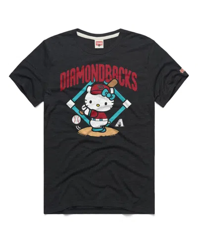 Homage Men's And Women's Charcoal Arizona Diamondbacks Hello Kitty Tri-blend T-shirt In Black
