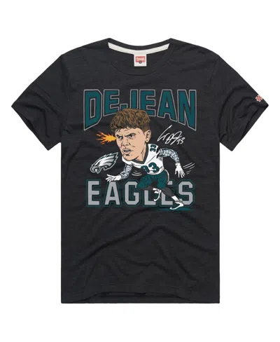 Homage Men's And Women's Cooper Dejean Charcoal Philadelphia Eagles Caricature Player Graphic Tri-blend T-s In Gray