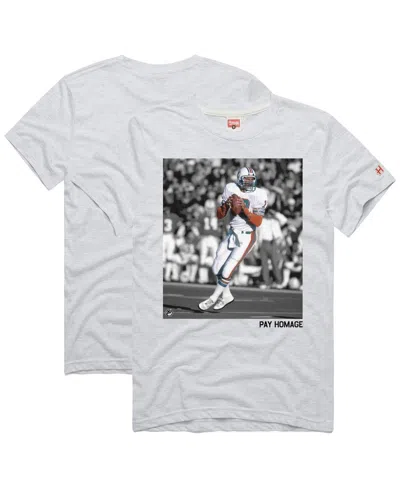 Homage Men's And Women's Dan Marino Ash Miami Dolphins Pay  Tri-blend T-shirt In Gray