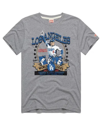 Homage Men's And Women's Freddie Freeman Gray Los Angeles Dodgers 2026 Gold Collection Walk Off Tri-blend T In Multi