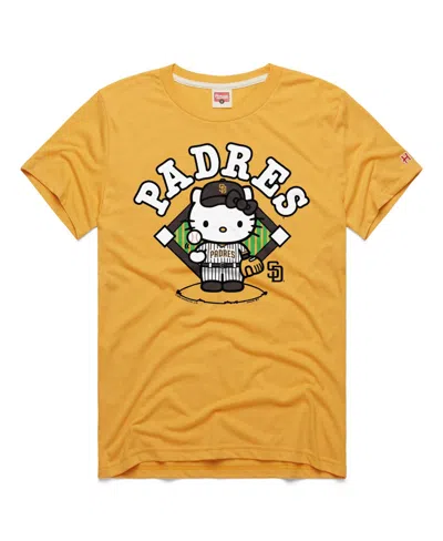 Homage Men's And Women's Gold San Diego Padres Hello Kitty Tri-blend T-shirt In Yellow