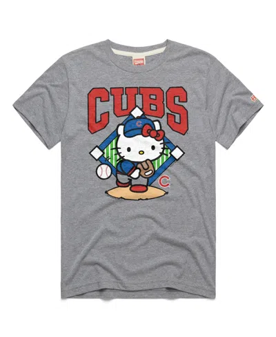 Homage Men's And Women's Gray Chicago Cubs Hello Kitty Tri-blend T-shirt