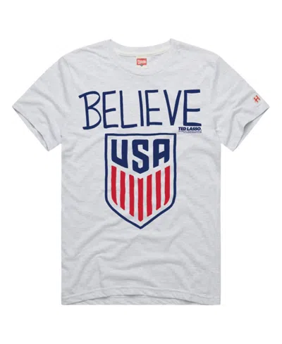 Homage Men's And Women's Gray Usmnt Ted Lasso Believe Crest Tri-blend T-shirt