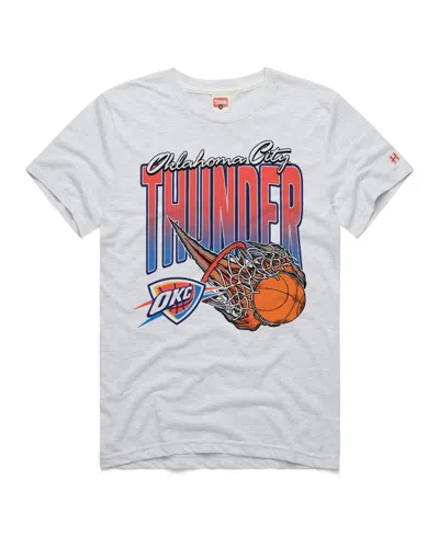 Homage Men's And Women's  Ash Oklahoma City Thunder On Fire Tri-blend T-shirt In Black