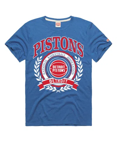 Homage Men's And Women's  Blue Detroit Pistons Crest Tri-blend T-shirt In Multi