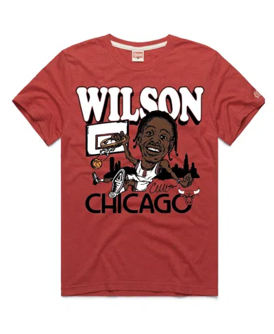 Homage Men's And Women's  Caleb Wilson Red Chicago Bulls Rookie Tri-blend T-shirt In Multi