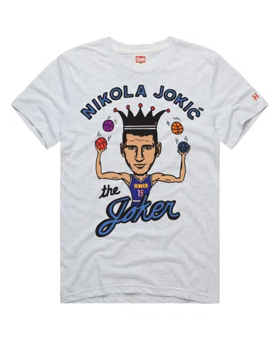 Homage Men's And Women's  Nikola Jokic Ash Denver Nuggets The Joker T-shirt In Animal Print