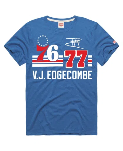 Homage Men's And Women's  Vj Edgecombe Royal Philadelphia 76ers Jersey Remix Tri-blend T-shirt In Multi