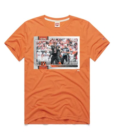 Homage Men's And Women's Joe Burrow Orange Cincinnati Bengals Nfl Topps Trading Card Tri-blend T-shirt In Multi