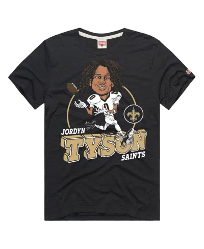 Homage Men's And Women's Jordyn Tyson Charcoal New Orleans Saints Caricature Player Graphic Tri-blend T-shi