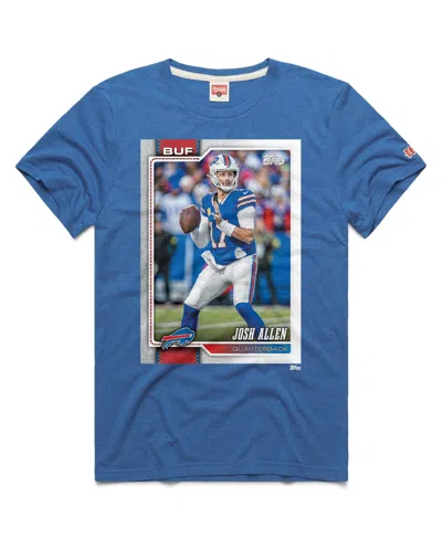 Homage Men's And Women's Josh Allen Royal Buffalo Bills Nfl Topps Trading Card Tri-blend T-shirt In Blue