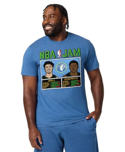 Homage Men's And Women's Lamelo Ball Anthony Edwards Blue Minnesota Timberwolves Nba Jam Tri-blend T-shirt
