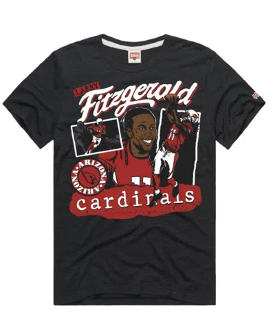 Homage Men's And Women's Larry Fitzgerald Charcoal Arizona Cardinals Classic Illustration Tri-blend T-shirt In Black