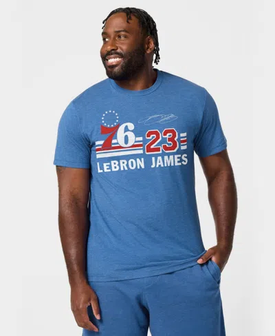 Homage Men's And Women's Lebron James Blue Philadelphia 76ers Signature Tri-blend T-shirt