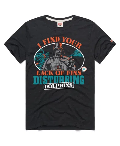 Homage Men's And Women's Miami Dolphins Star Wars Relaxed Fit T-shirt In Black