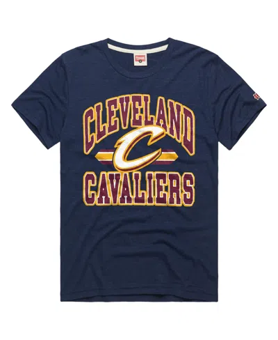 Homage Men's And Women's Navy Cleveland Cavaliers Stripes Tri-blend T-shirt In Multi