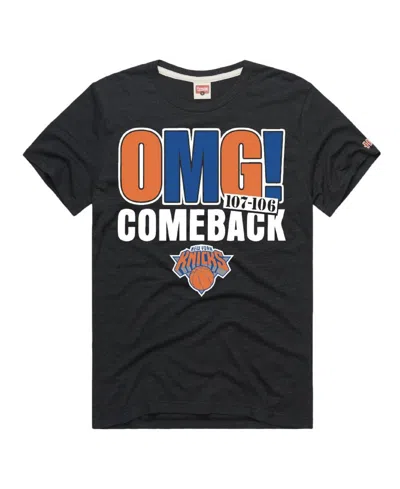 Homage Men's And Women's Og Anunoby Charcoal New York Knicks Omg Comeback Tri-blend T-shirt In Black