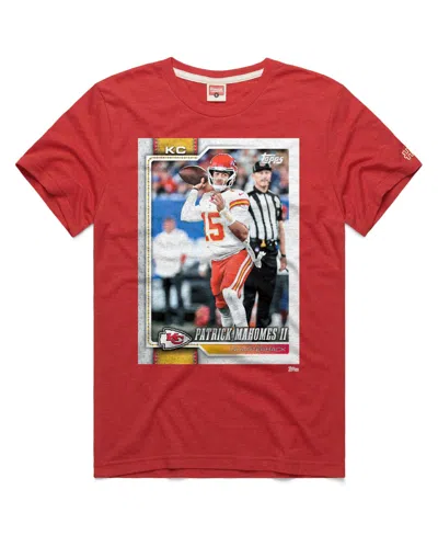 Homage Men's And Women's Patrick Mahomes Red Kansas City Chiefs Nfl Topps Trading Card Tri-blend T-shirt In Multi
