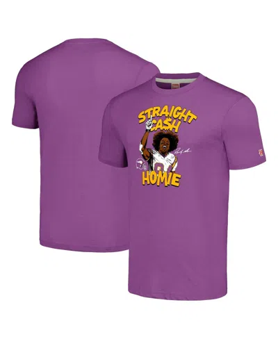 Homage Men's And Women's Randy Moss Heathered Purple Minnesota Vikings Caricature Retired Player Tri-blend 