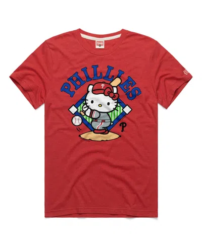 Homage Men's And Women's Red Philadelphia Phillies Hello Kitty Tri-blend T-shirt
