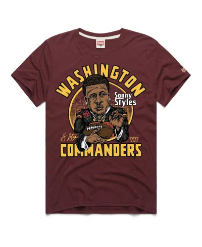 Homage Men's And Women's Washington Commanders Sonny Styles Tri-blend Caricature Player Graphic T-shirt In Burgundy