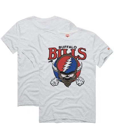 Homage Men's Ash Buffalo Bills Nfl X Grateful Dead Tri-blend T-shirt In White