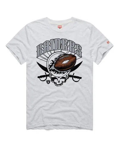 Homage Men's Ash Las Vegas Raiders Nfl X Grateful Dead Tri-blend T-shirt In White