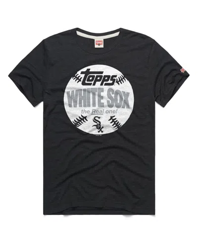 Homage Men's Charcoal Chicago White Sox Mlb X Topps Baseball The Real One Tri-blend T-shirt In Black