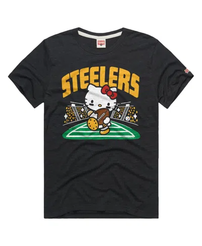 Homage Men's Charcoal Pittsburgh Steelers X Hello Kitty Triblend T-shirt