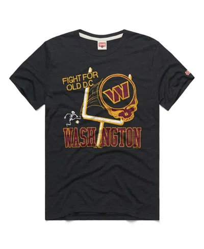 Homage Men's Charcoal Washington Commanders Nfl X Grateful Dead Tri-blend T-shirt In Black