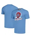 Homage Men's Earl Campbell Heathered Light Blue Houston Oilers Caricature Retired Player Tri-blend T-shirt In Light Blue