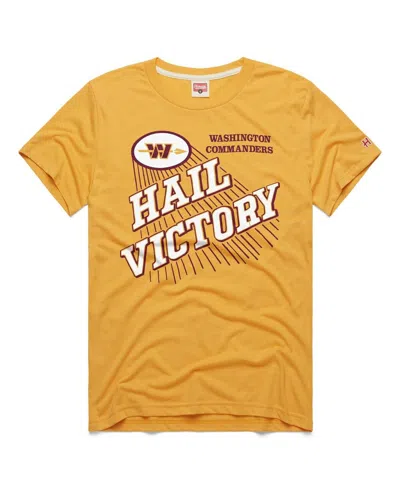 Homage Men's Gold Washington Commanders Hail Victory Logo Tri-blend T-shirt In Yellow